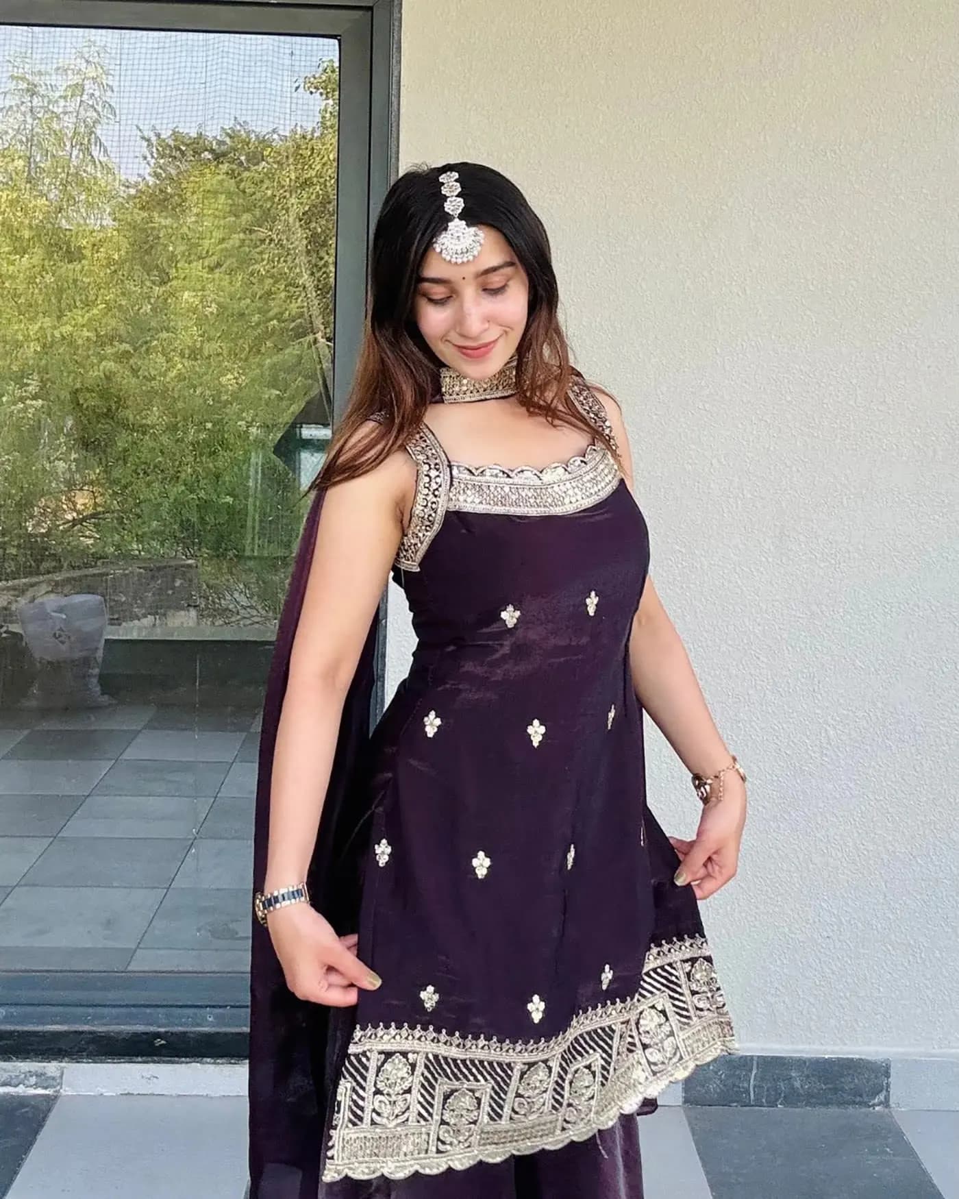 Wine Titli Suit — alternate view
